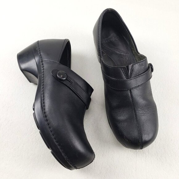 Dansko Solstice Clog Womens 9.5-10 EU 40 Black Leather Slip On Comfort Shoe - Picture 1 of 11